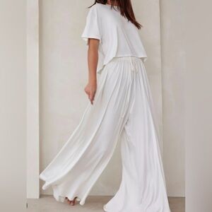 Bumpsuit white cloud parachute pants